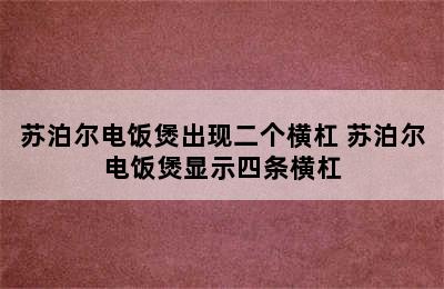 苏泊尔电饭煲出现二个横杠 苏泊尔电饭煲显示四条横杠